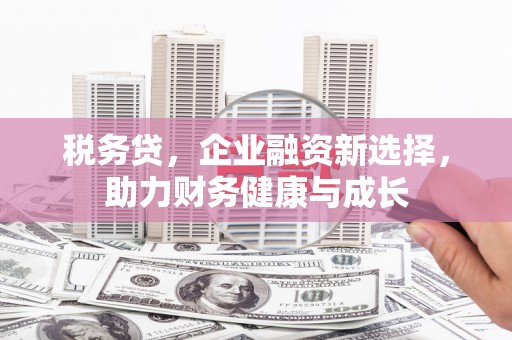 慈利税务贷，企业融资新选择，助力财务健康与成长